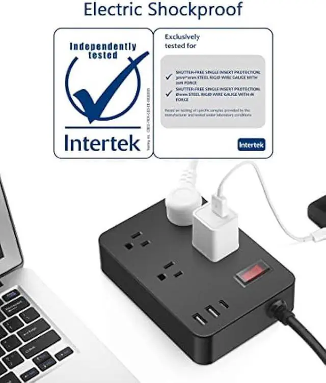 Alt view image 4 of 7 - Outdoor Power Strip Weatherproof with USB C, Waterproof Surge Protector with 4 Outlets,Outdoor Electrical Outlet,Outdoor Multi Plug Outlet for Camping, Garden, Kitchen, Bathroom, 6ft Cord,Flat Plug