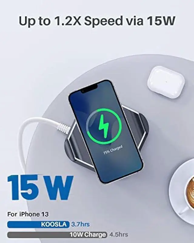 Alt view image 4 of 7 - KOOSLA Power Strip Tower, 15W Wireless Charger Surge Protector - 12 AC Multiple Outlets & 6 USB Ports, 6.5ft Extension Cord Charging Station for Office Supplies, Desk Accessories, Dorm Essentials