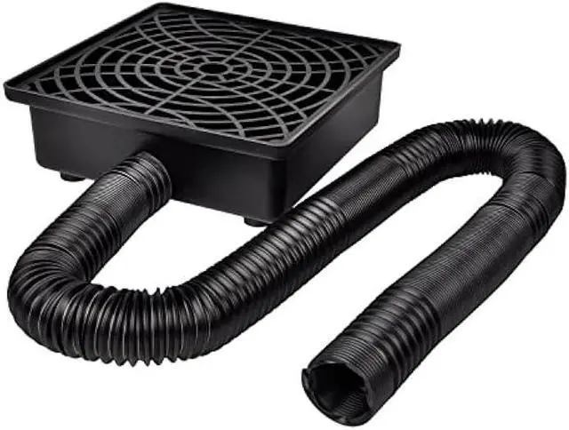 Main image of Catch Basin Gutter Downspout Extensions, 12×12 Low Profile Catch Basin Downspout Extender with 2 ID Flexible Pipe, No Deep Dig Needed, Rainwater Diverter, Pipe Stretched Length 8.2ft