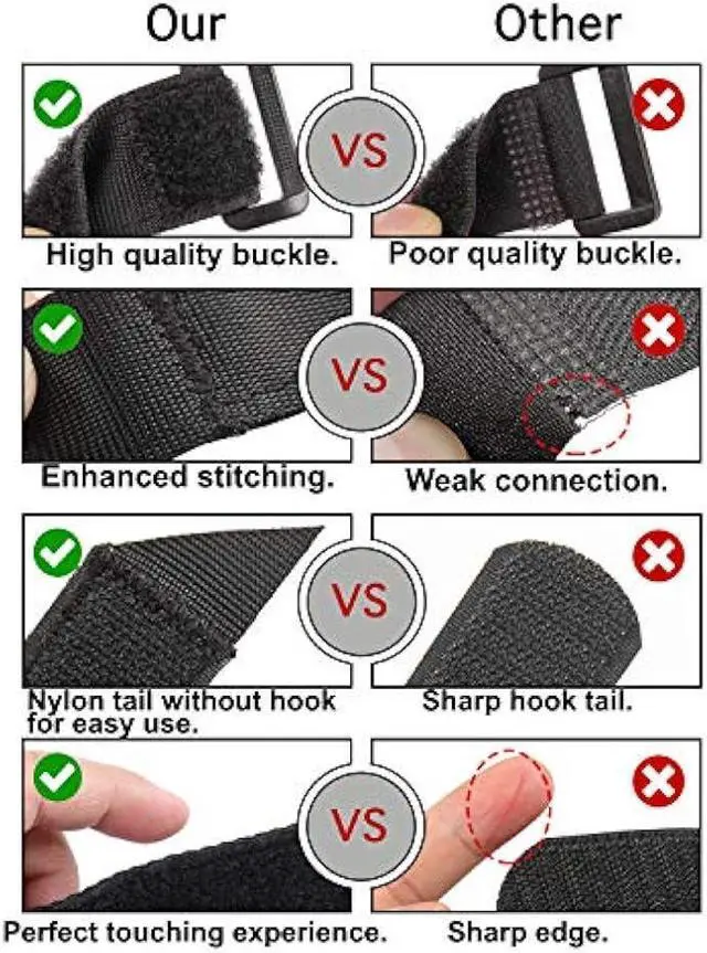 Alt view image 5 of 6 - Ayaport Cinch Straps 1 x 18 Sturdy & Reusable Hook and Loop Covered with Nylon Webbing Securing Buckle Straps for All Purpose Cord Wrap Organizer Storage 8 Pack plus 4pcs Cable Ties (8, 1 x 18)