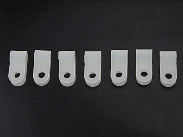Alt view image 3 of 3 - XINGYHENG 200pcs White Nylon R-Type Cable Clamps Fastener for 1/8 Inch (3.2mm) Dia Wire Tube (Plastic Wire Cord Clip Fixer)