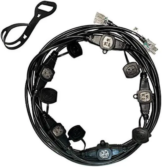 Main image of Kutatek 30Ft 14/3 Multi-Outlet Heavy Duty Extension Cord, 6 Outlets Evenly Spaced Every 5Ft,Indoor/Outdoor Christmas Lighting, Holiday Decorations, Uplighting, Stage Backlines,UL Listed