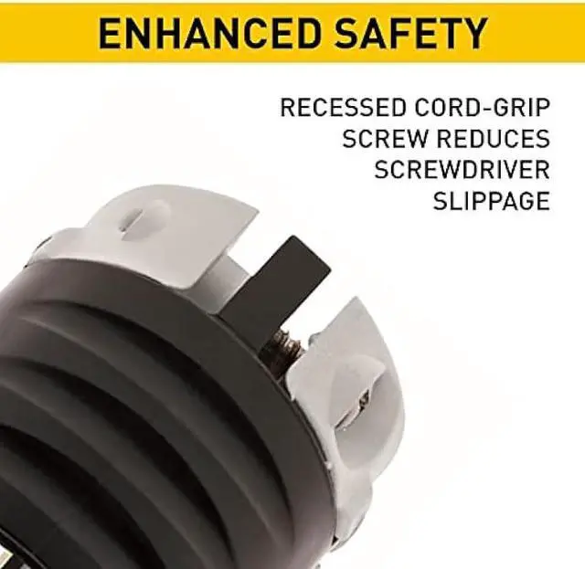 Alt view image 4 of 7 - Legrand - Pass & Seymour 2 Pole HD Plug with 2 Pole Plug End, Black Heavy Duty Electric Plug Replacement, 15 Amps, 120 Volts Replacement Cord Plug, PS5266XCCV4, 1 Count