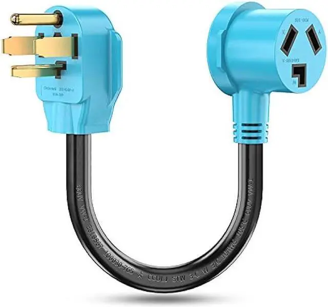 Main image of CircleCord Dryer Adapter Cord 3 Prong to 4 Prong Blue, 3P Older Dryer to 4P Newer House, Dryer Convert Cord NEMA 14-30P Plug to NEMA10-30R Receptacle, 30A 220V 10 AWG STW, ETL Listed