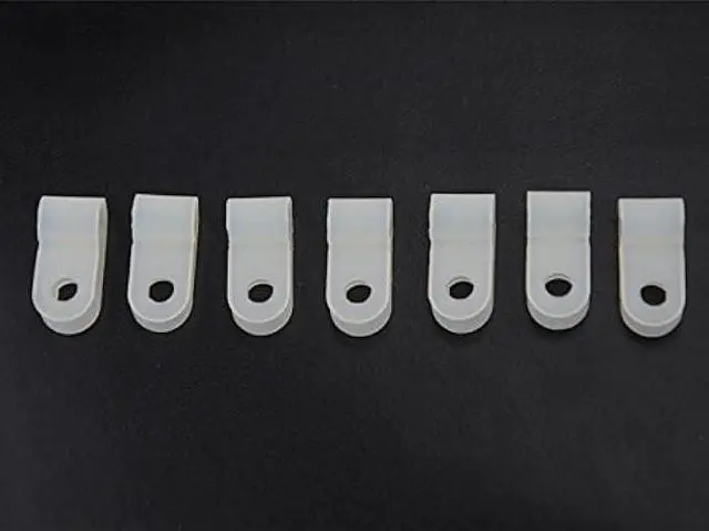 Alt view image 3 of 3 - XINGYHENG 200pcs White Nylon R-Type Cable Clamps Fastener for 5/16 Inch (7.9mm) Dia Wire Tube (Plastic Wire Cord Clip Fixer)