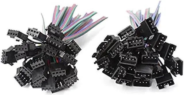 Alt view image 2 of 7 - RGBZONE 20Pairs JST SM 4PIN Plug Male to Female EL Wire Cable Connector Adapter for 5050 3528 RGB LED Strip Light