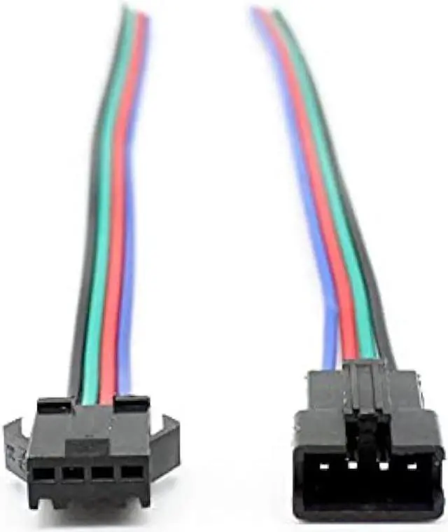 Alt view image 5 of 7 - RGBZONE 20Pairs JST SM 4PIN Plug Male to Female EL Wire Cable Connector Adapter for 5050 3528 RGB LED Strip Light