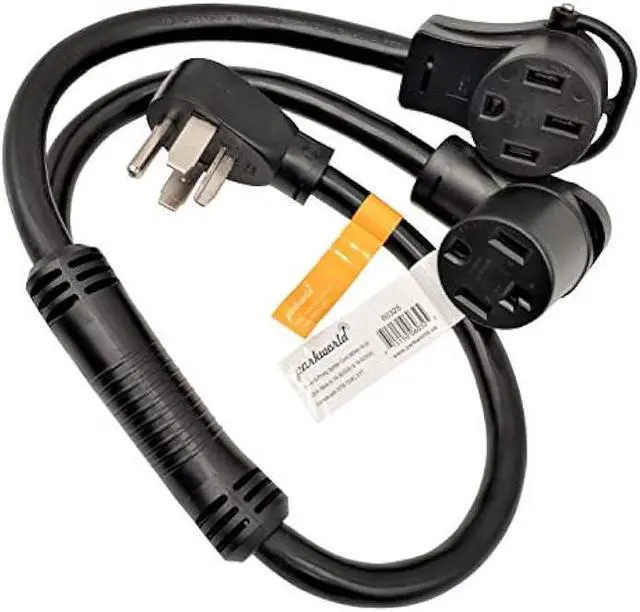 Alt view image 7 of 7 - Parkworld 60325 Dryer Splitter to EV, NEMA 14-30 Male Plug to 14-30  RV/EV 14-50 Female Receptacle, Dryer 4-Prong 30 AMP Y Adapter Cord (3FT)