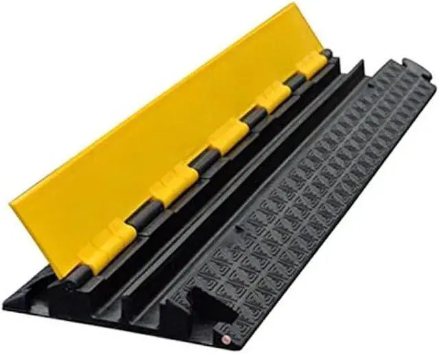 Main image of Kable Kontrol Atlas Cable Protector Wire Ramp - 2 Channel 39 Long Black & Yellow - 5,000 Lbs Per Axle Load Capacity - Rubber Speed Bump and Wire Protector for Indoor and Outdoor Use - CP9972