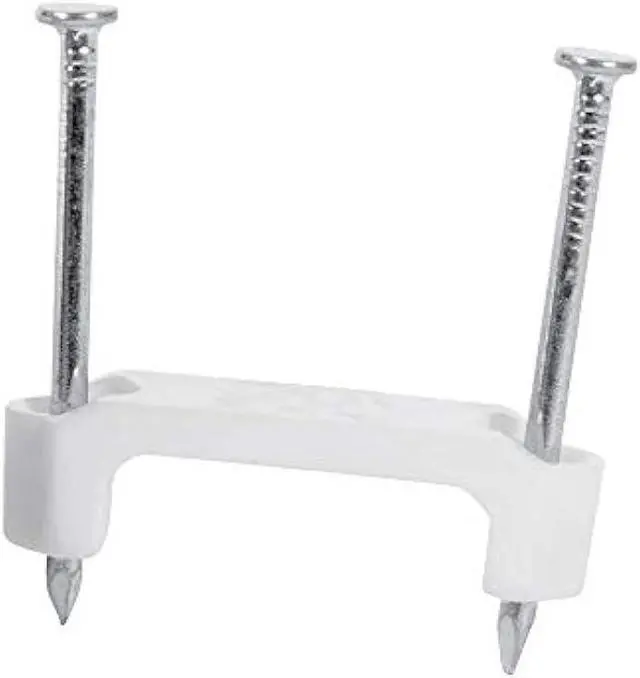 Main image of Gardner Bender PS-75 Insulated Staples, ¾ Inch, Secures Romex, UF & (NM) Non-Metalic Cable, Polyethylene - UV Resistant, Splinter Free, 50 Pk, White