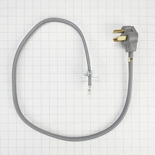 Alt view image 2 of 6 - Whirlpool PT220L Genuine OEM 3-Prong 30-Amp Power Cord For Electric Dryers 3-Prong 30-Amp 4 Feet Grey replaces W10830966, 4392905, 3389955, 694045, 4392905R, 4319131, 661592, 687104, 694044