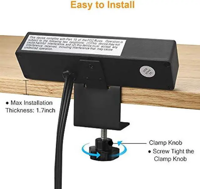 Alt view image 4 of 7 - HHSOET Desk Clamp Power Strip, Desktop Power Outlet Clamp Mount with 2 USB Ports, 4 AC Outlets, Mountable Desk Outlet Removable Power Plugs with 6ft Cord.(4AC2USB-Black)