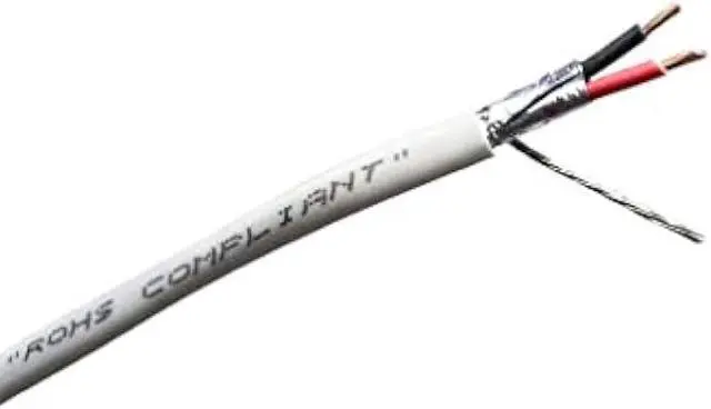 Alt view image 2 of 6 - Custom Cable Connection 22 AWG 2 Conductor Stranded Shielded Plenum Cable White CL3P Jacket for Security/Alarm/Access Control/Sound - 100 Foot Roll in a Bag