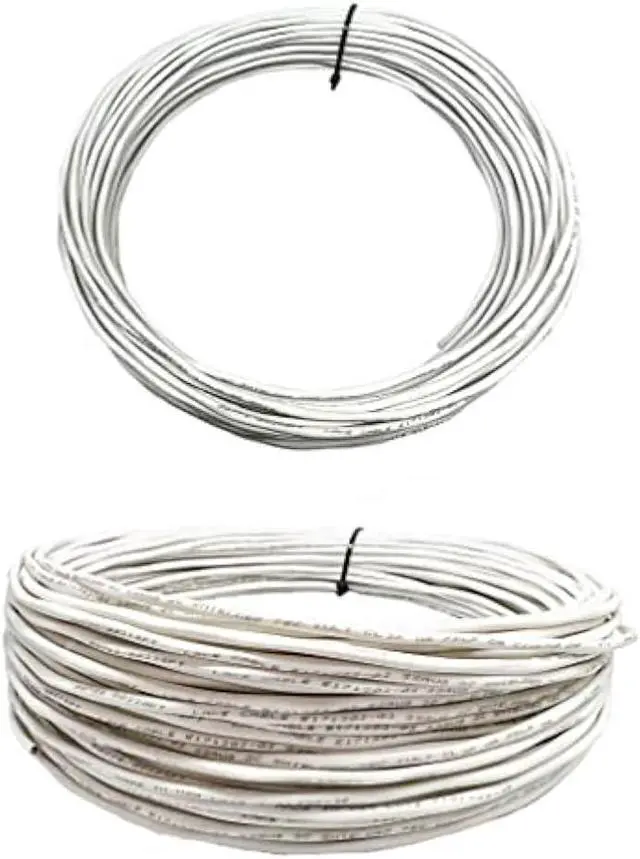 Alt view image 5 of 6 - Custom Cable Connection 22 AWG 2 Conductor Stranded Shielded Plenum Cable White CL3P Jacket for Security/Alarm/Access Control/Sound - 100 Foot Roll in a Bag