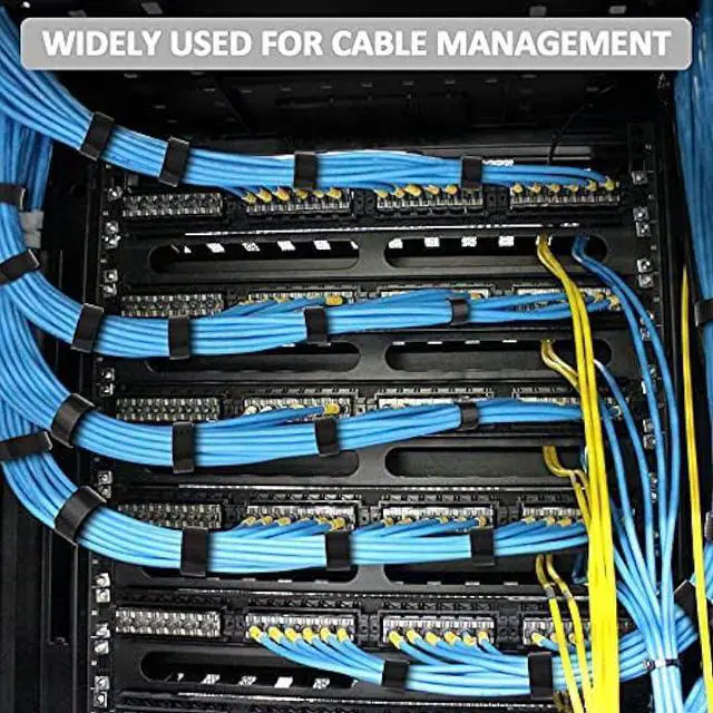 Alt view image 6 of 6 - 150ft*3/5in Cable Ties, Wire Cord Straps Management, Self-fastening, Wrap Anything, Cut to Any Length, Reusable, Sturdy, Double Side Nylon Hook and Loop, for Communication, Office, Home, Black