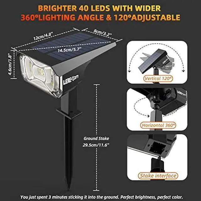 Alt view image 7 of 7 - LEREKAM Color Solar Lights Outdoor Waterproof Spotlights with 9 Light Modes, Color Changing Solar Outdoor Lights for Decorate Festivals, Colored Solar Spot Lights Auto On/Off, RGBW 6 Pack
