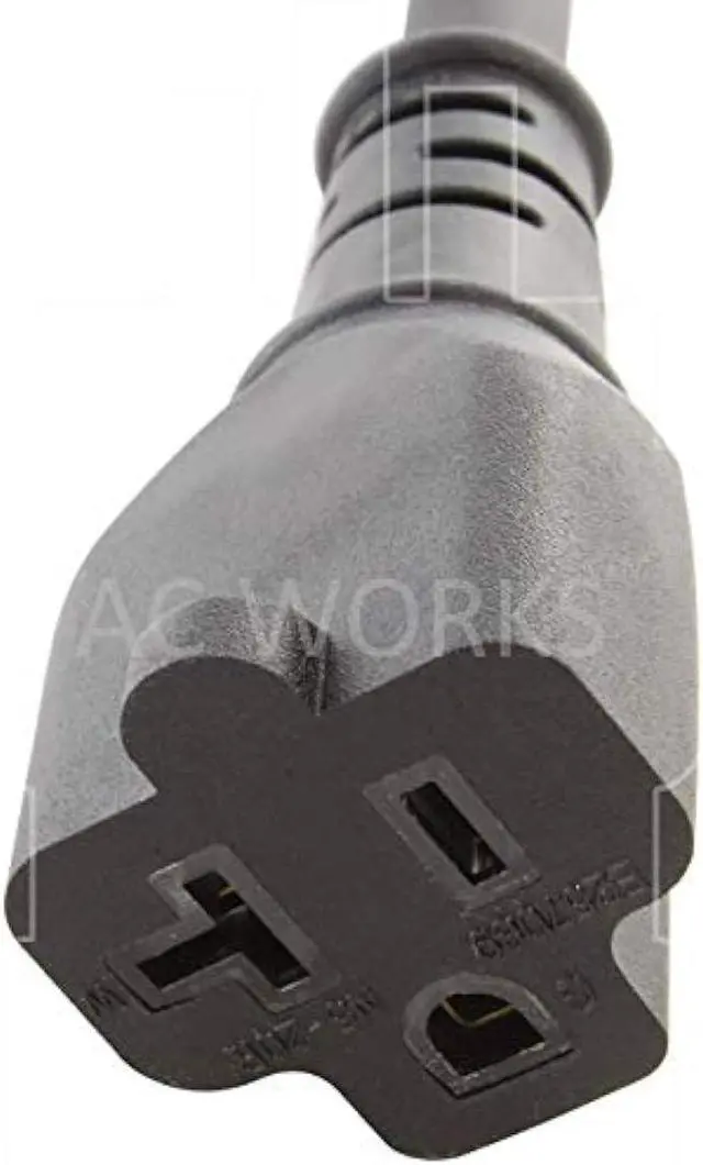 Alt view image 4 of 5 - AC WORKS - 15 to 20Amp 125 Volt T-Blade Adapter (1PK-Flexible)