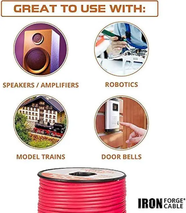 Alt view image 4 of 6 - Iron Forge Cable 12 Gauge Automotive Wire Assortment - 2 Roll Red & Black Pack - 100 Ft of Copper Clad Aluminum Primary Wire per Roll - for Home or Automotive