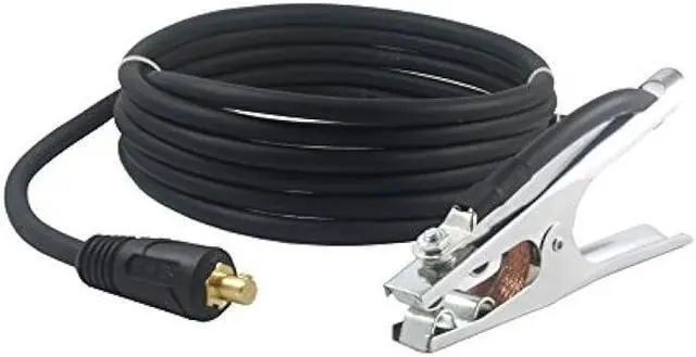 Main image of 300 Amp Welding Ground Clamp Lead Assembly - Dinse 35-70 Connector - #1 AWG cable (15 FEET)