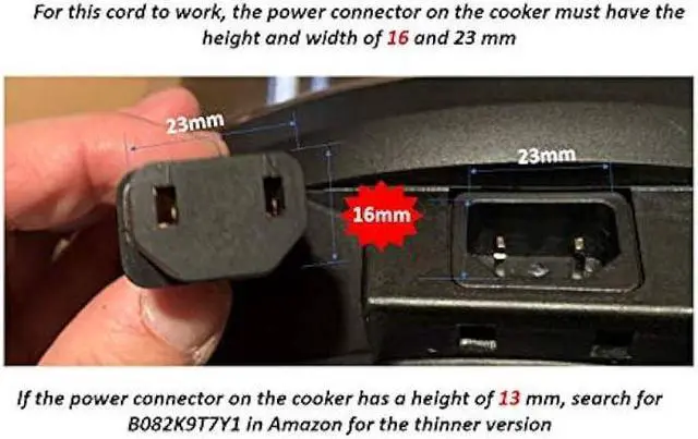 Alt view image 3 of 5 - 1 GJS Gourmet Power Cord Compatible with Selected (Not ALL) 4 & 8 Quart Crock-Pot Express Multicooker SCCPPC400-V1 and SCCPPC800-V1. This cord is not created or sold by Crock-Pot.