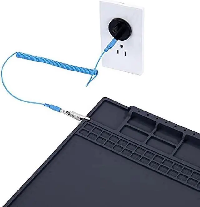 Alt view image 6 of 7 - HPFIX Grounded Outlet Plug, Anti-Static Wrist Strap (Adjustable up to Size XL) and Grounding Cord, Earth Connection | ESD Safe for Computer, PC Building Eelectronics