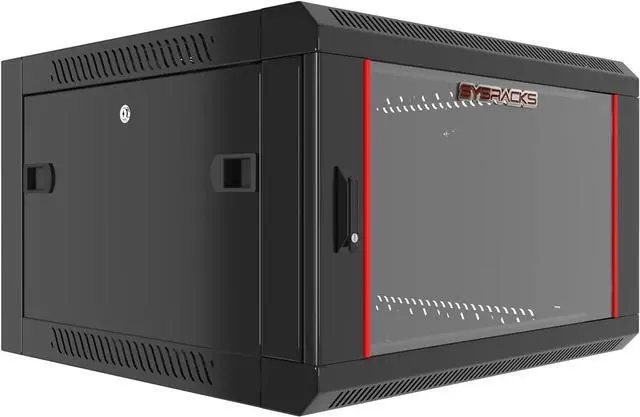 Alt view image 4 of 7 - Wall Mount Server Rack Cabinet Locking Computer Cabinet Network Enclosure for Electronics Security Audio Video AV Equipment Data Rack 24-Inch Depth Server Cabinet (9U)