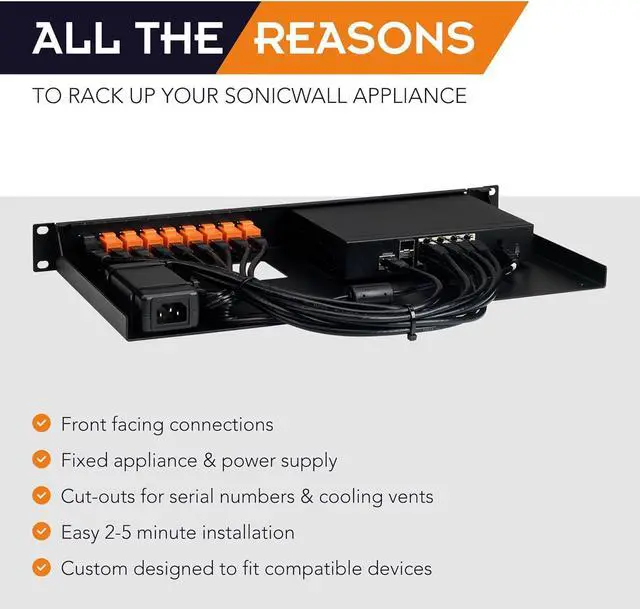 Alt view image 3 of 7 - Rackmount RM-SW-T10 Rack Mount Kit For Sonicwall Rmkt 270 / 370 / 470 Rack Mount Kit