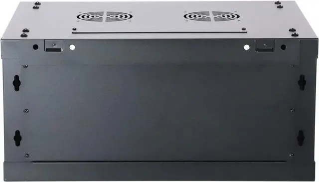 Alt view image 5 of 7 - AEONS 4U Professional Wall Mount Network Server Cabinet Enclosure 19-Inch Server Network Rack 18-Inches Deep Black Glass door