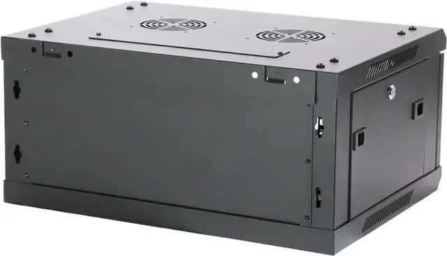 Alt view image 3 of 7 - AEONS 4U Professional Wall Mount Network Server Cabinet Enclosure 19-Inch Server Network Rack 18-Inches Deep Black Glass door