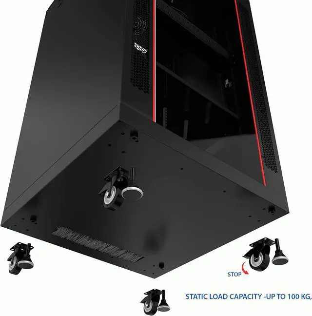 Alt view image 6 of 7 - Sysracks 18U 24inch Deep Server Rack Cabinet It Enclosure Premium Series Data It Locking Under Desk Network Rack with Wheels PDU and Other Accessories