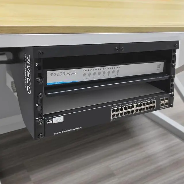 Alt view image 4 of 7 - RIVECO 3U Wall Mount Rack for Network Reinforced Heavy Load 66LBS Small Server Racks Vertical & Horizontal Mounting for 19 inches IT & Studio Equipment.