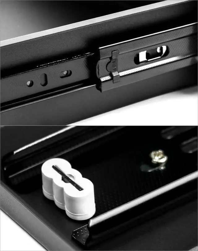 Alt view image 4 of 7 - QWORK 3U Drawer Server Cabinet Case, Rack Mount Drawer, Lockable Deep Drawer with Key, for 19" Server Cabinet Case Or DJ, Black