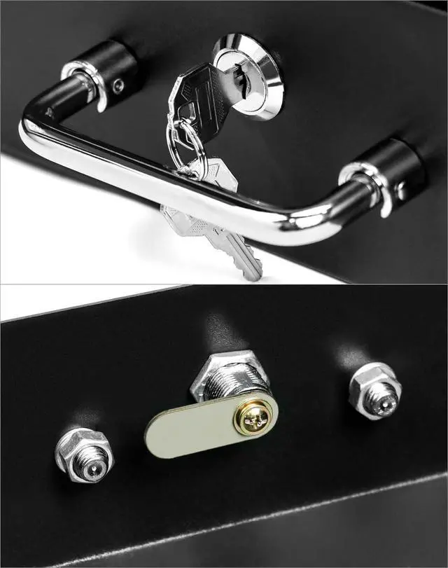 Alt view image 5 of 7 - QWORK 3U Drawer Server Cabinet Case, Rack Mount Drawer, Lockable Deep Drawer with Key, for 19" Server Cabinet Case Or DJ, Black