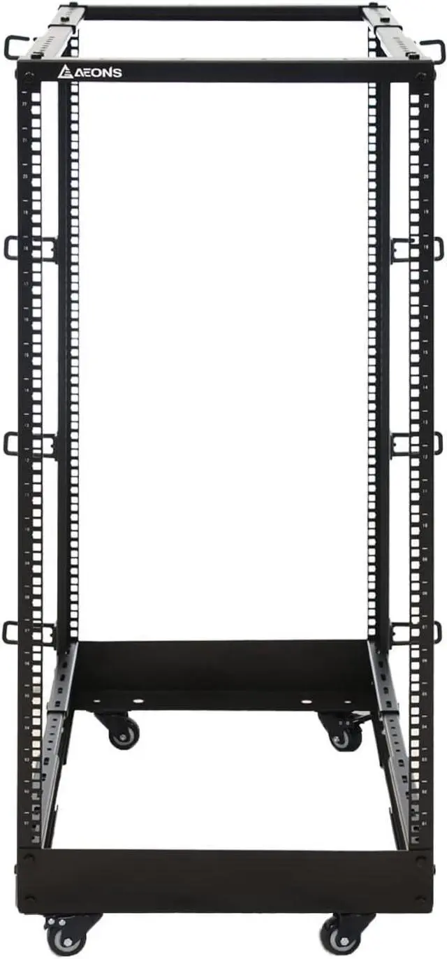 Main image of AEONS 22U 4-Post IT Open Frame Server Rack 19 Inch Depth-Adjustable (22" to 40") Network Equipment AV Gear w/Casters and Cable Management