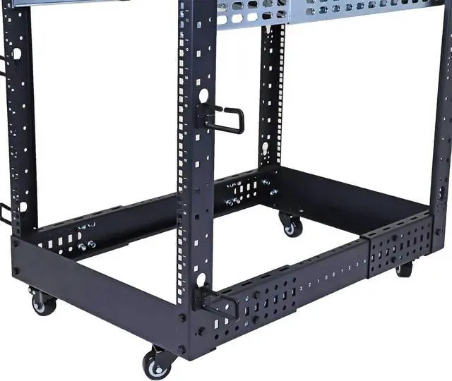 Alt view image 3 of 7 - AEONS 22U 4-Post IT Open Frame Server Rack 19 Inch Depth-Adjustable (22" to 40") Network Equipment AV Gear w/Casters and Cable Management