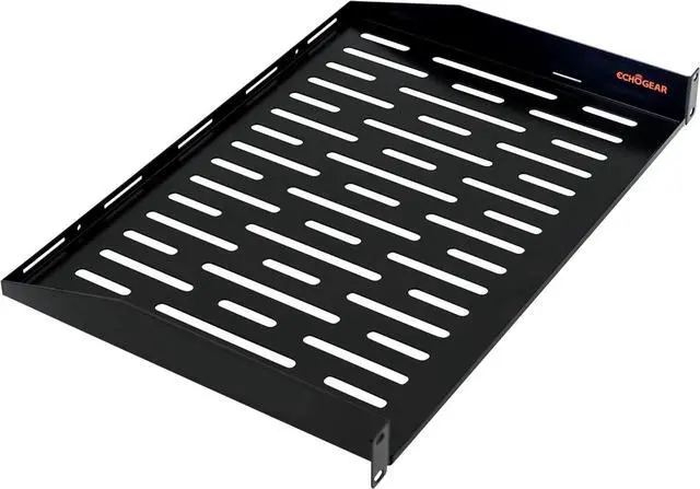 Main image of ECHOGEAR 1U Rack Shelf - Universal Design Works with Any Rack - Holds 25lbs of Servers, Network Gear, or AV Equipment - 12" Deep Steel Shelf with Ventilated Design - Install Hardware Included