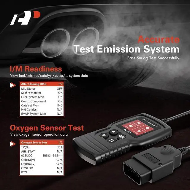 Alt view image 6 of 7 - A-Premium AD100 Universal OBD2 Scanner Diagnostic Tool, Car Code Reader OBDII/EOBD/CAN Scan Tool, Check Engine Light/Read Clear Fault Codes/Smog Check/Live Data Stream/Battery Test, For Car Since 1996
