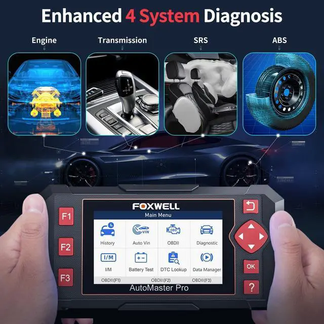 Alt view image 3 of 7 - FOXWELL Car Scanner NT604 Elite OBD2 Scanner ABS SRS Transmission, Check Engine Code Reader,Diagnostic Scan Tool with SRS Airbag Scanner, Car Diagnostic Scanner for All Cars with Battery Test