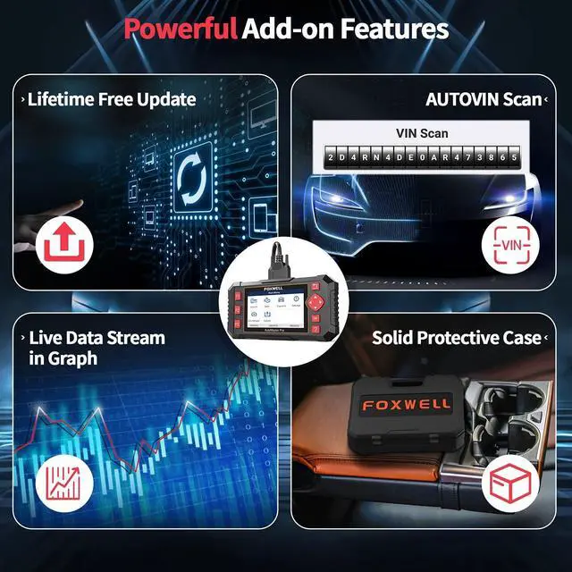 Alt view image 6 of 7 - FOXWELL Car Scanner NT604 Elite OBD2 Scanner ABS SRS Transmission, Check Engine Code Reader,Diagnostic Scan Tool with SRS Airbag Scanner, Car Diagnostic Scanner for All Cars with Battery Test