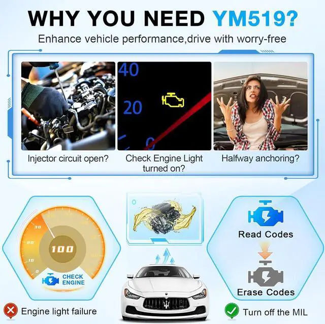 Alt view image 4 of 7 - OBD2 Scanner Battery Tester for Car: Color Screen Code Reader Easy Setup Clear Engine Fault Light - Diagnostic Scan Tool Read Voltage/Life for All OBD II Protocol Cars Since 1996