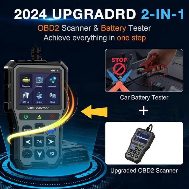 Alt view image 7 of 7 - OBD2 Scanner Battery Tester for Car: Color Screen Code Reader Easy Setup Clear Engine Fault Light - Diagnostic Scan Tool Read Voltage/Life for All OBD II Protocol Cars Since 1996