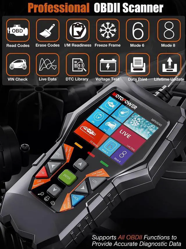 Alt view image 2 of 7 - MOTOPOWER MP69040 Car OBD2 Scanner Check Engine Fault Code Reader Diagnostic Scan Tool, Black