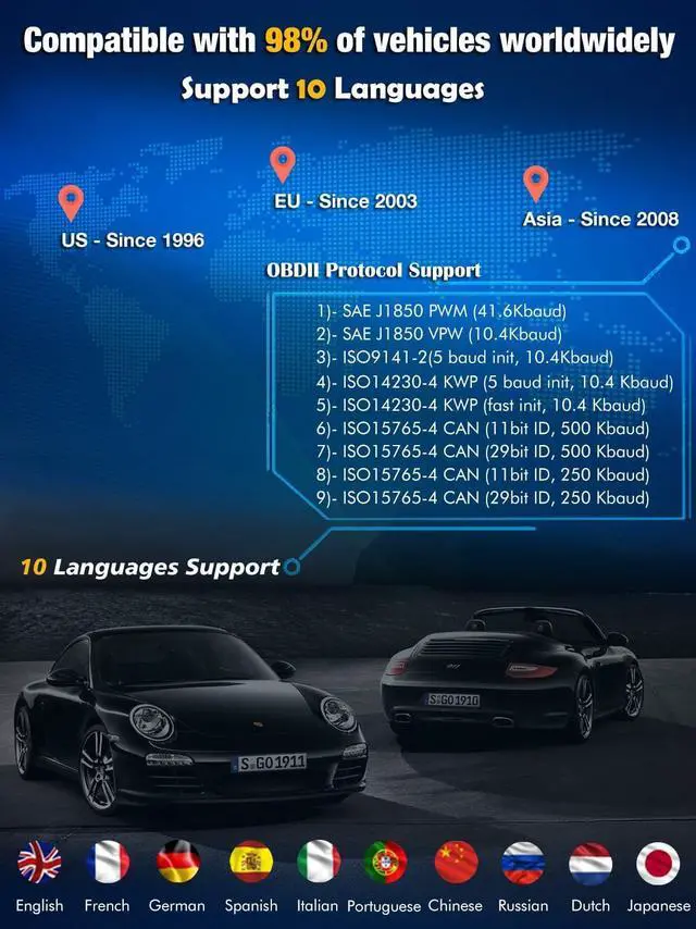 Alt view image 6 of 7 - MOTOPOWER MP69040 Car OBD2 Scanner Check Engine Fault Code Reader Diagnostic Scan Tool, Black