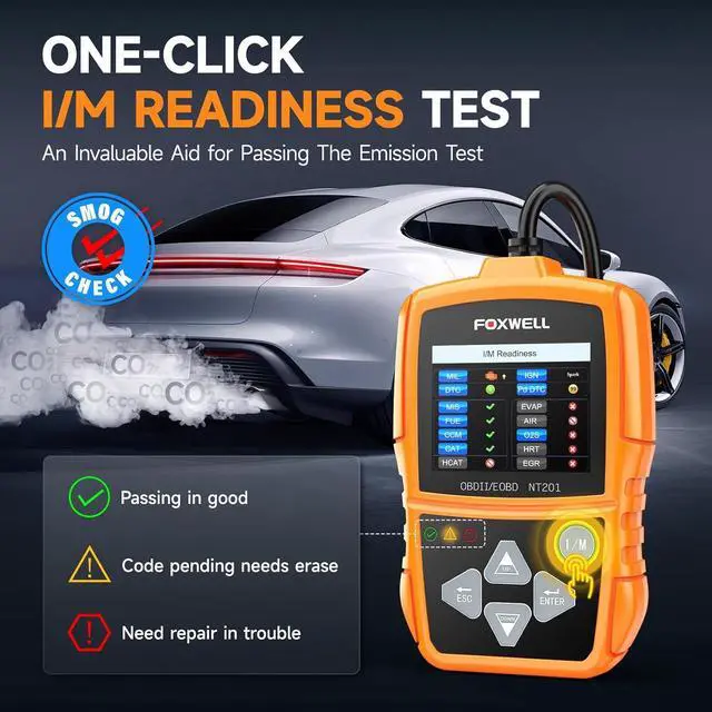 Alt view image 3 of 7 - FOXWELL NT201 OBD2 Scanner Car Code Reader Check Engine Light Reader OBDII EOBD Car Computer Diagnostic Scan Tool Auto Fault Code Scanner for All Cars After 1996