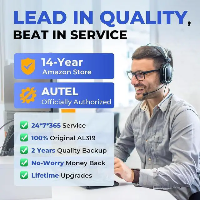 Alt view image 7 of 7 - Autel Professional OBD2 Scanner AL319 Code Reader, Enhanced Check and Reset Engine Fault Code, Live Data, Freeze Frame, CAN Car Diagnostic Scan Tools for All OBDII Vehicles After 1996, 2024 Upgraded