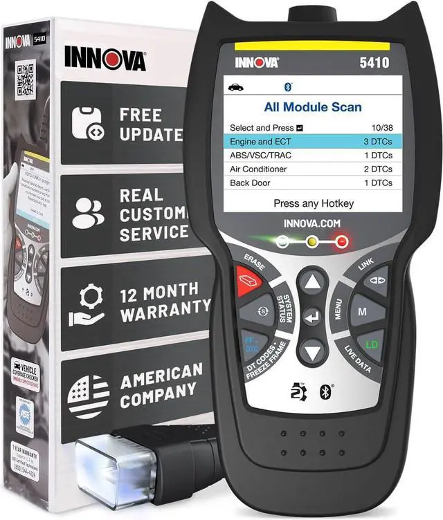 Main image of INNOVA 5410  Newest 2022 All System OBD2 Scan Tool  Read/Erase Check Engine, ABS, SRS, and Transmission