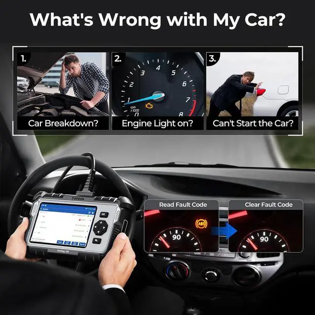Alt view image 2 of 7 - TOPDON AD500 OBD2 Scanner Car Code Reader Scan Tool, Engine ABS SRS Transmission Diagnostics Tool, Oil/Throttle/SAS/TPMS/BMS/EPB Reset Car Scanner, Free Upgrade for DIY