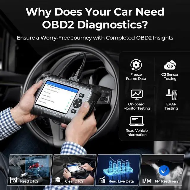 Alt view image 6 of 7 - TOPDON AD500 OBD2 Scanner Car Code Reader Scan Tool, Engine ABS SRS Transmission Diagnostics Tool, Oil/Throttle/SAS/TPMS/BMS/EPB Reset Car Scanner, Free Upgrade for DIY