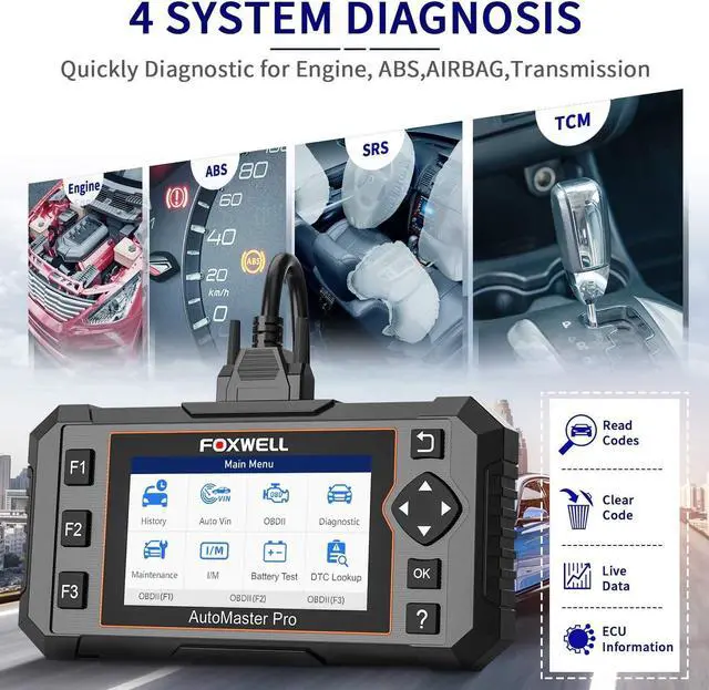Alt view image 3 of 7 - NT614 Elite Car Scanner, 2024 Engine Airbag Transmission ABS Scan Tool with 5 Services ABS Bleeding, SAS Calibration, EPB Throttle Oil Light Reset Tool, Live Data OBD2 Scanner Diagnostic Tool