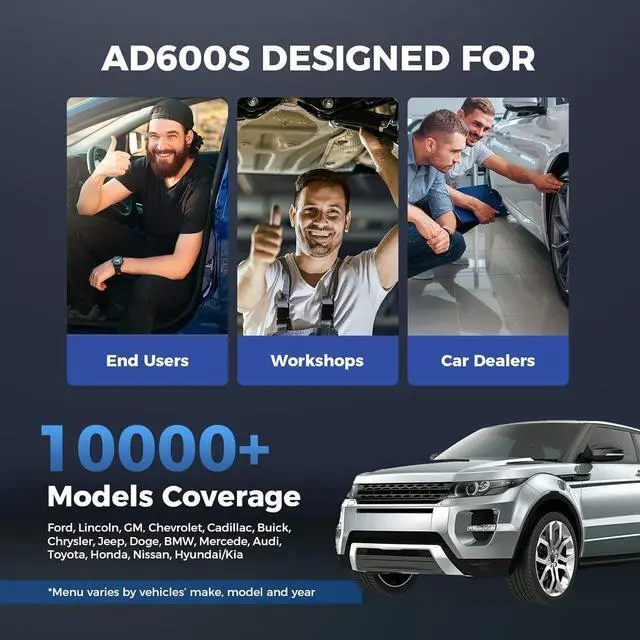 Alt view image 7 of 7 - Scanner TOPDON AD600S Scan Tool, Code Reader, Diagnostics Scanner for ABS/SRS/AT/Engine, 9 Reset Services, Oil/Brake/BMS/SAS/DPF/TPMS/ETS Reset/ABS Bleeding/Injector Coding, Free Lifetime Upgrade
